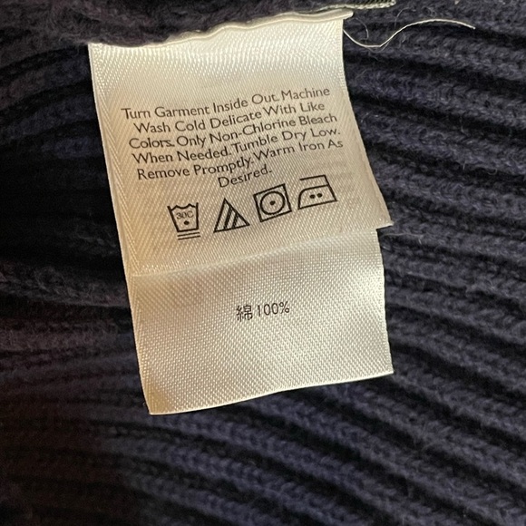 Eddie Bauer Blue and Gray Turtleneck Sweater Size S 100% Cotton - Picture 7 of 10